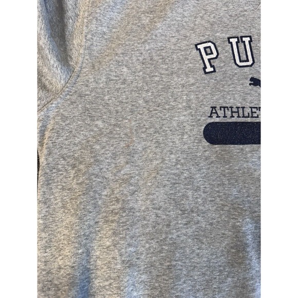 Vintage PUMA Mens Pullover Sweatshirt Grey Size M Athletic Dept Logo Spell Out - Picture 3 of 7